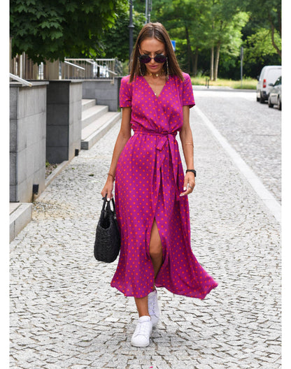 ALINA FLORAL WRAP MIDI DRESS