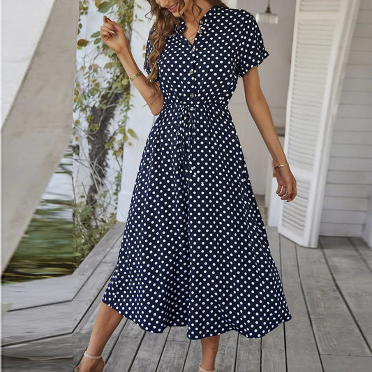 MARISOL POLKA DOT MIDI DRESS