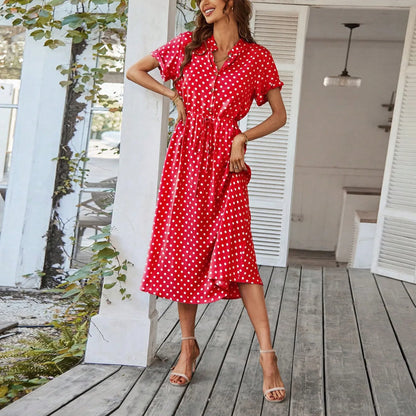 MARISOL POLKA DOT MIDI DRESS