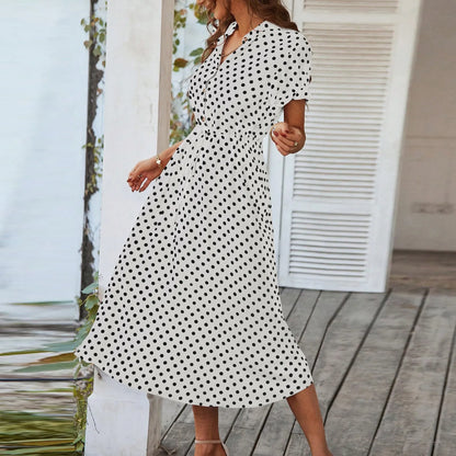 MARISOL POLKA DOT MIDI DRESS