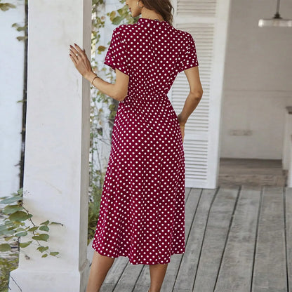 MARISOL POLKA DOT MIDI DRESS