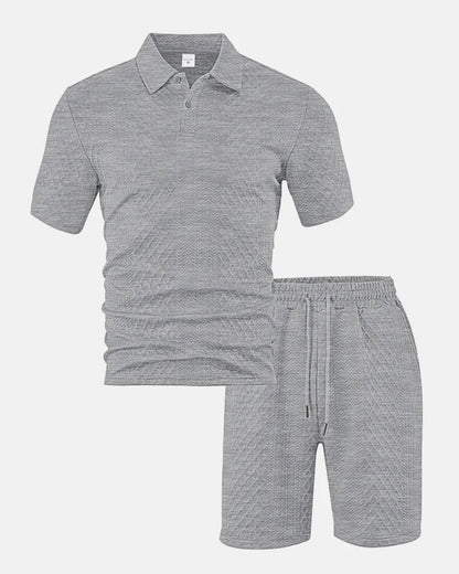 PORTWELL DIAMOND KNIT POLO SET
