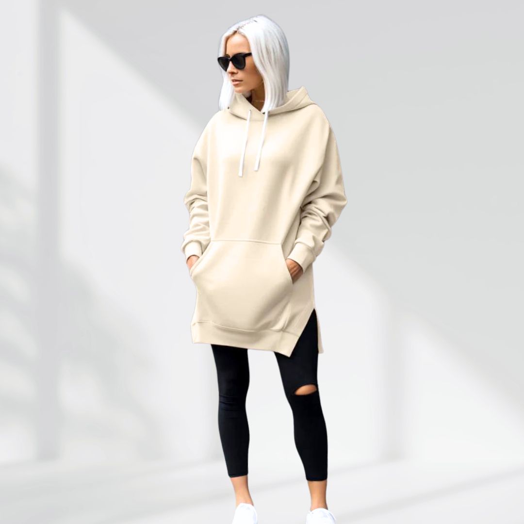 AVELMERE SOFT-FLEECE HOODIE DRESS