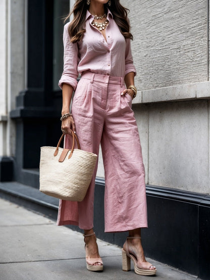 CAPRI PANTS AND LOOSE SHIRT LINEN SET
