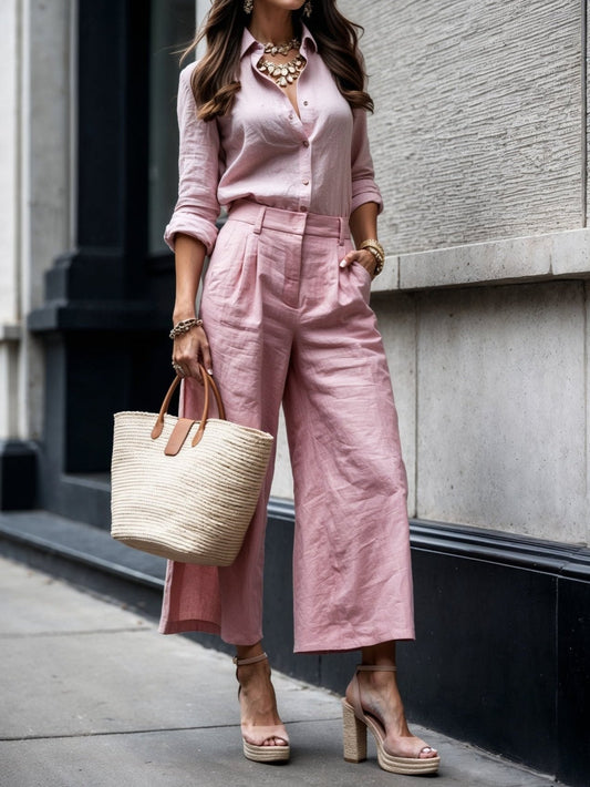 CAPRI PANTS AND LOOSE SHIRT LINEN SET