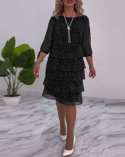 LUNESSA POLKA TIERED DRESS