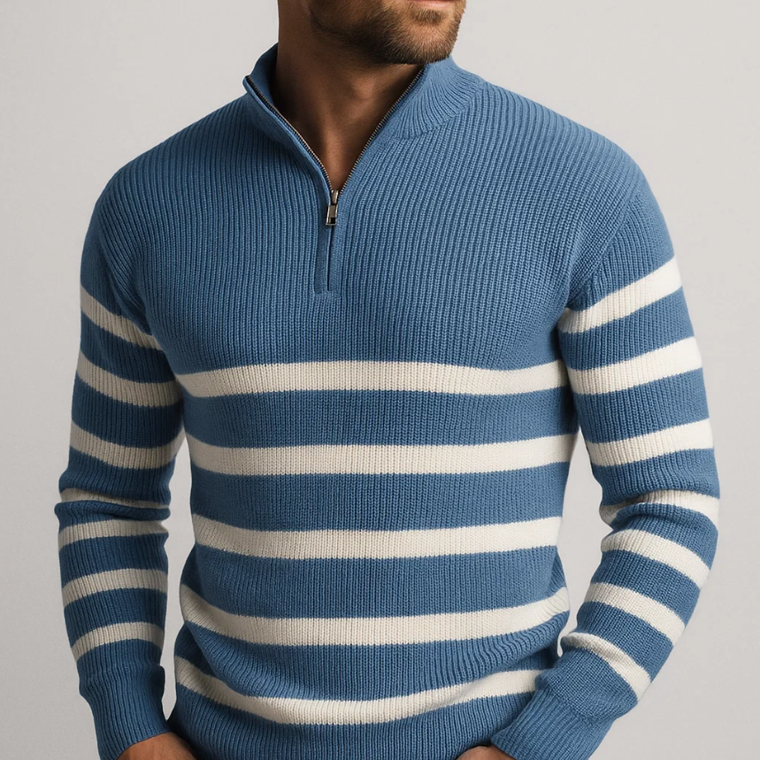 BLACKWELL STRIPE ZIP SWEATER