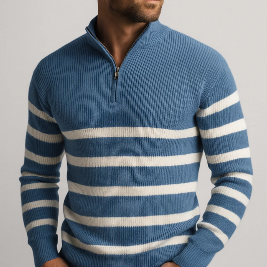 BLACKWELL STRIPE ZIP SWEATER
