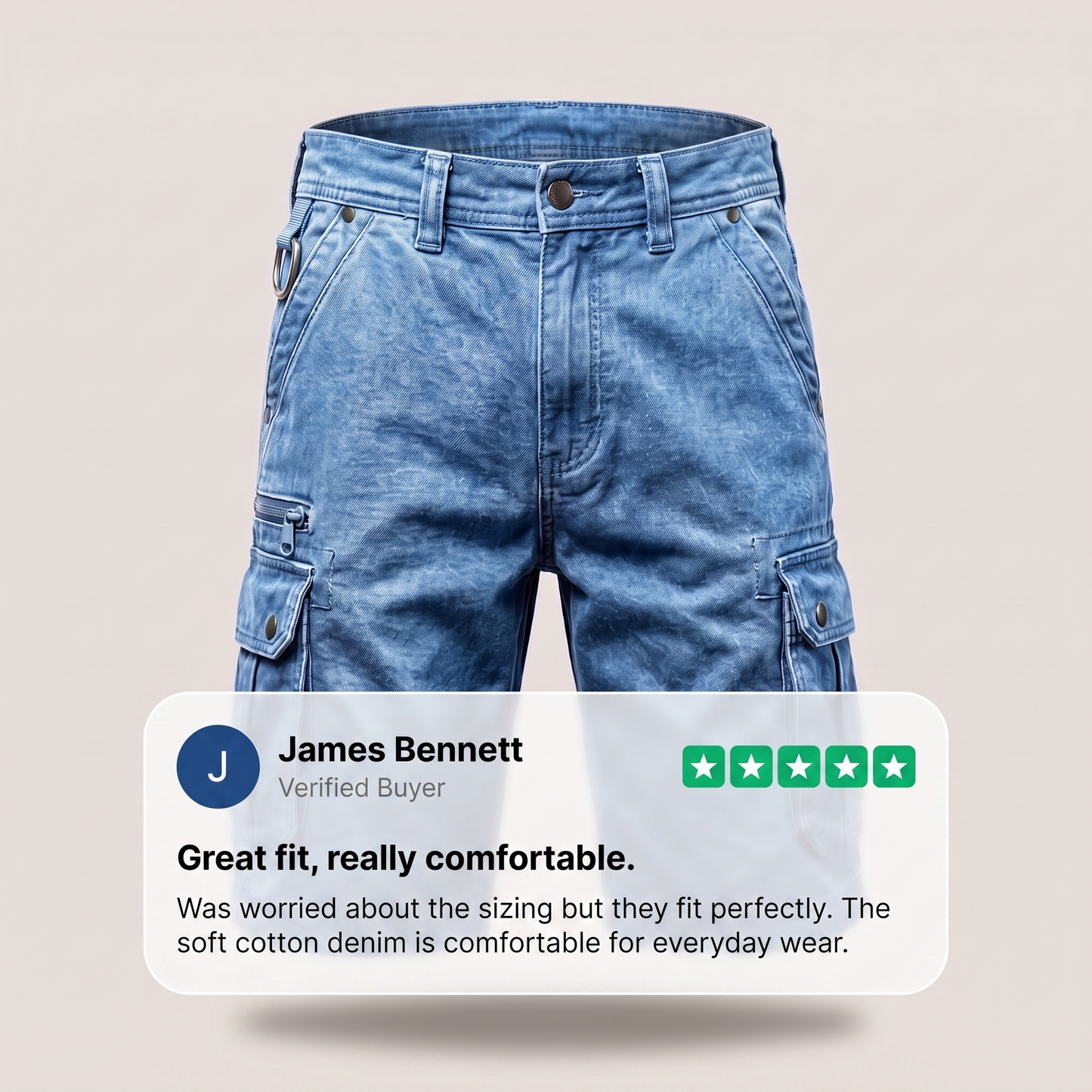 BRAMSHAW POCKET DENIM SHORTS