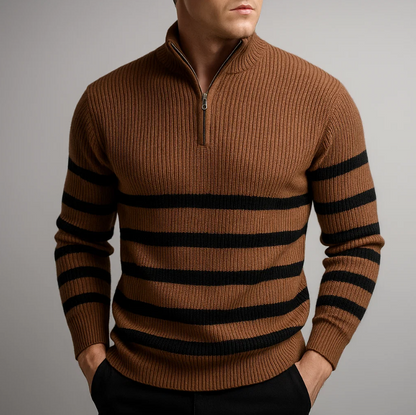 BLACKWELL STRIPE ZIP SWEATER