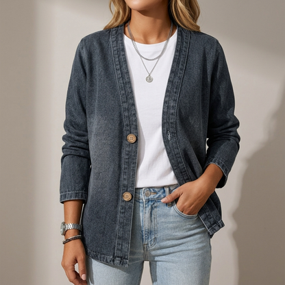 AILSA RELAXED DENIM CARDIGAN