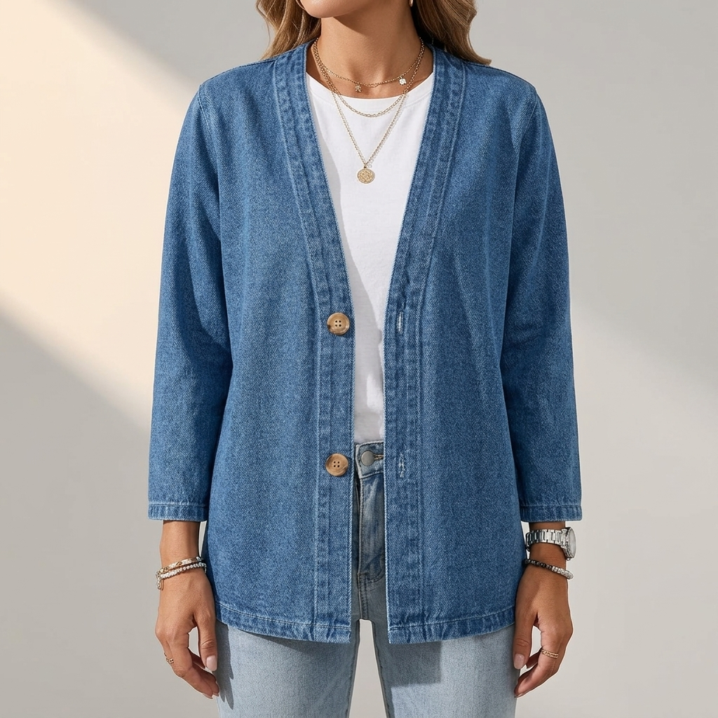 AILSA RELAXED DENIM CARDIGAN