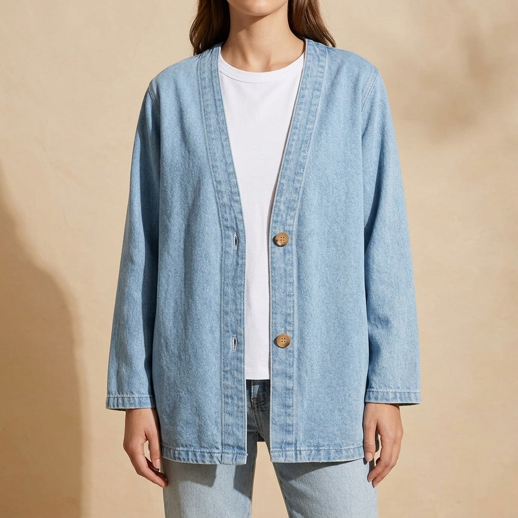 AILSA RELAXED DENIM CARDIGAN
