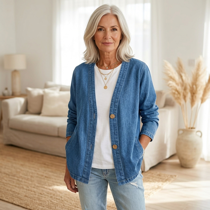 AILSA RELAXED DENIM CARDIGAN