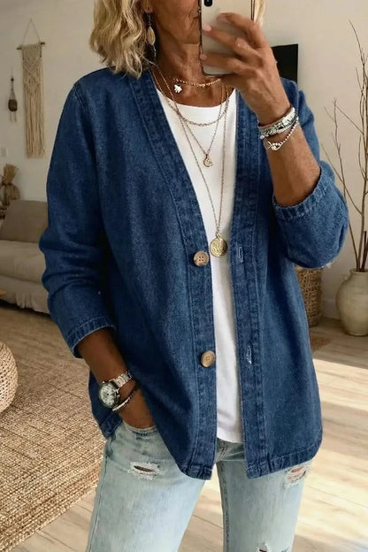 AILSA RELAXED DENIM CARDIGAN