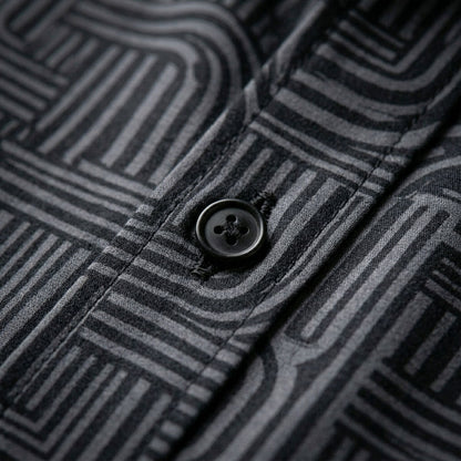 ASHFORD BLACK MAZE PATTERN SHIRT