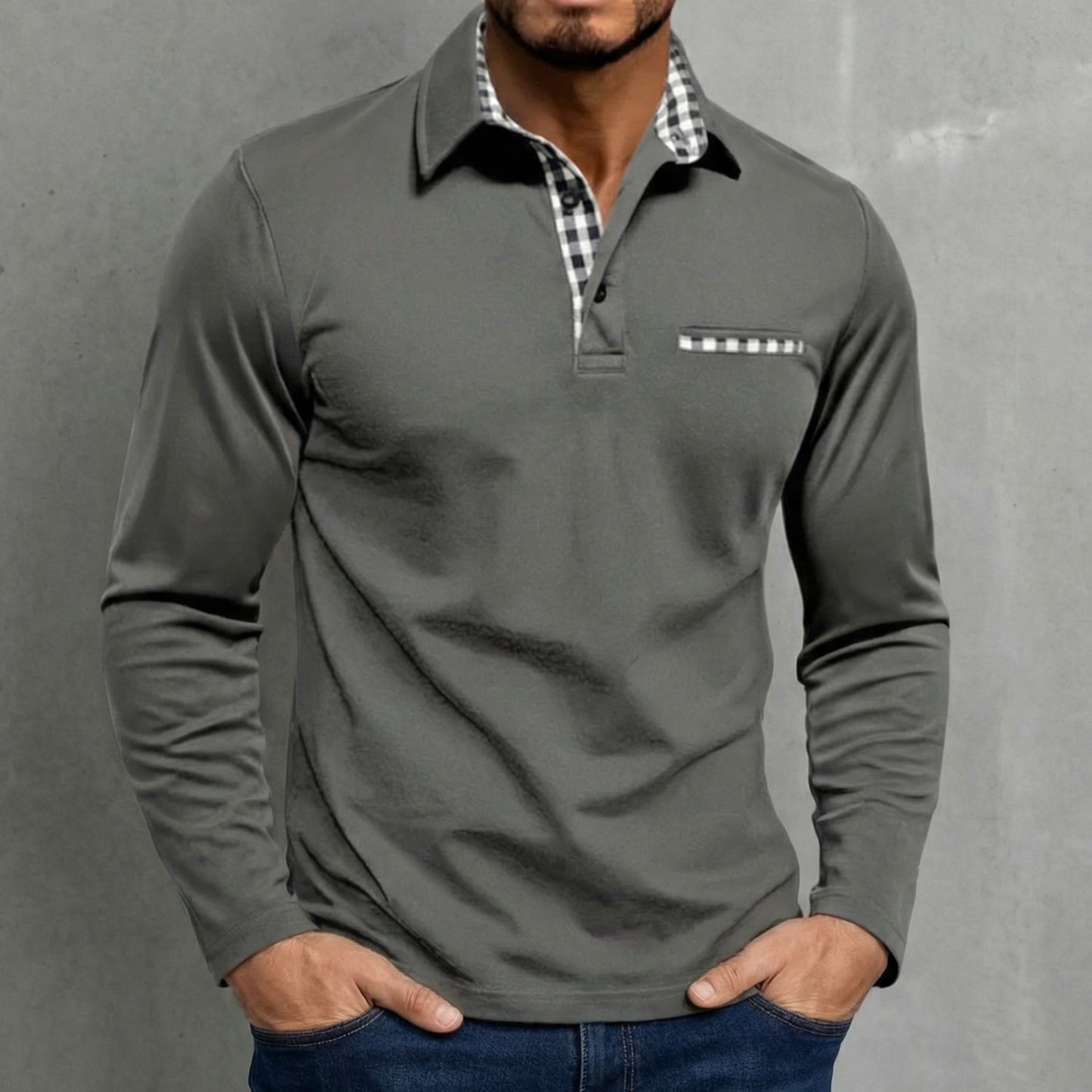 CALVERTON LONG-SLEEVE POLO