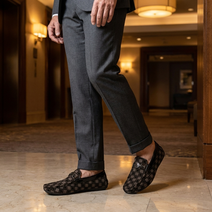 BENSON PLAID LEATHER LOAFERS