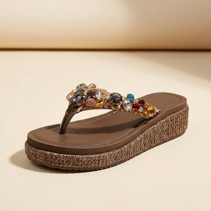 SORELLA JEWELLED PLATFORM SANDALS