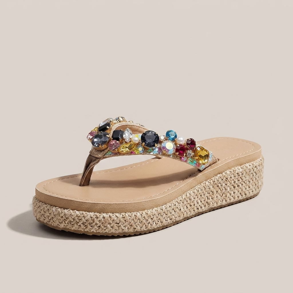 SORELLA JEWELLED PLATFORM SANDALS