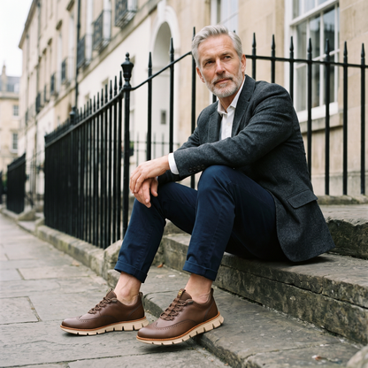 CAVENDISH WINGTIP LEATHER TRAINERS