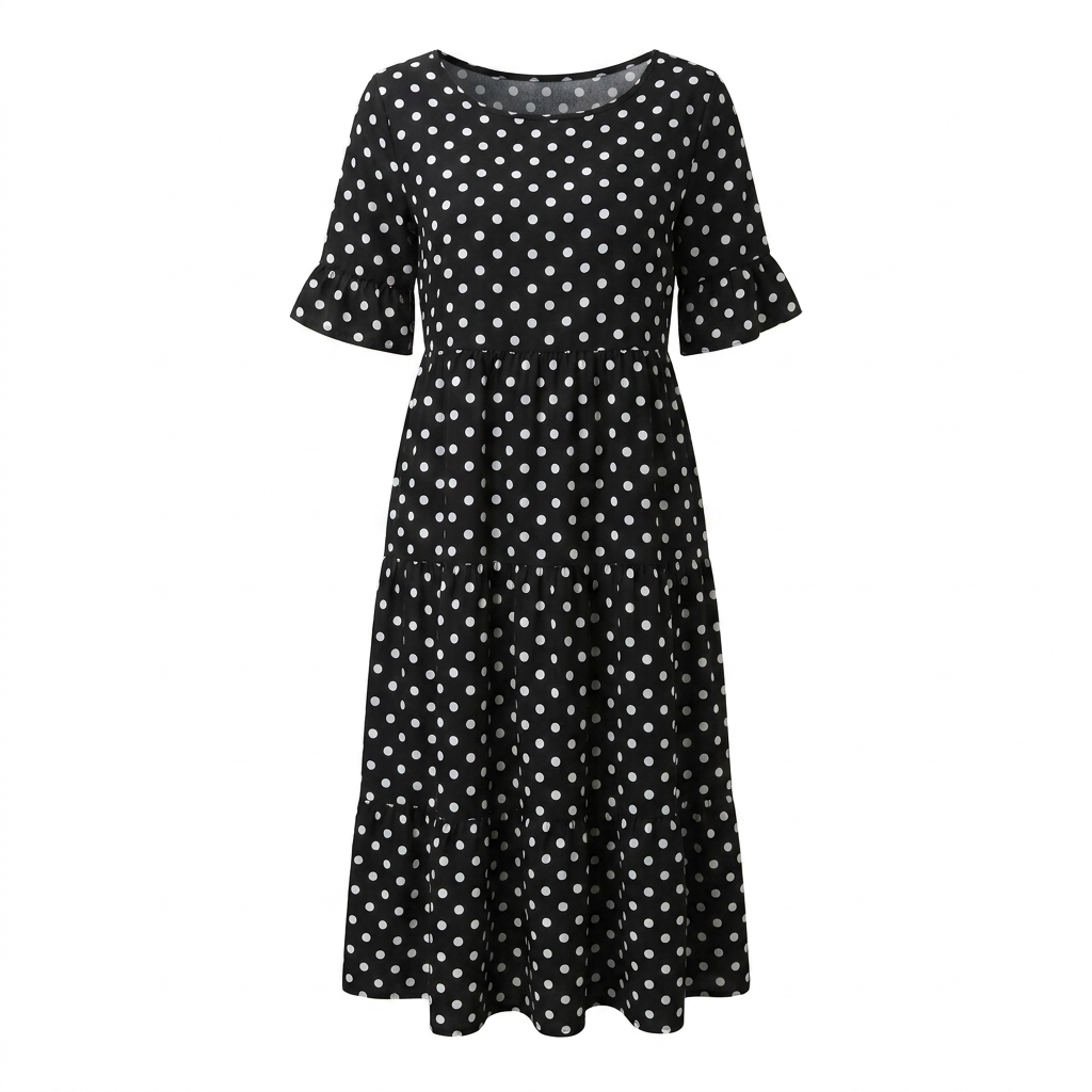 EVERLARK SHORT-SLEEVE MIDI DRESS