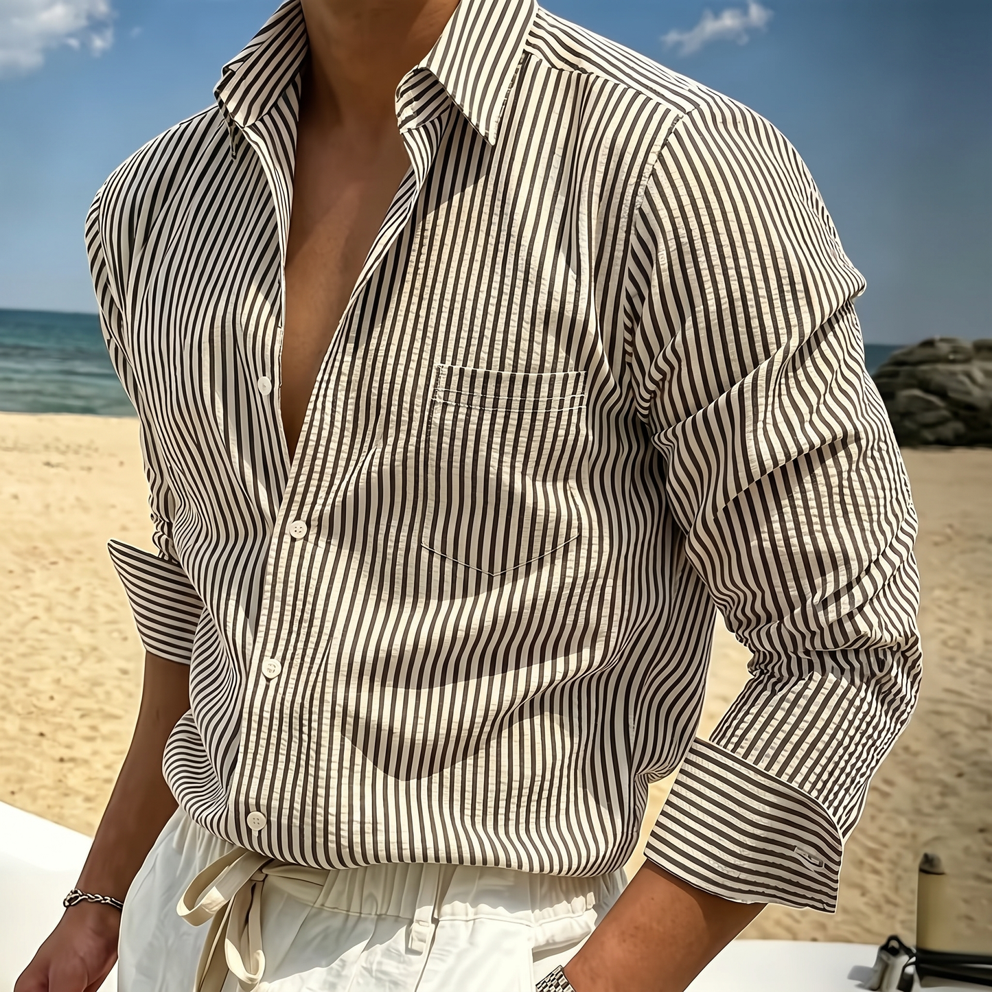ORMSWELL STRIPED LONG-SLEEVE SHIRT