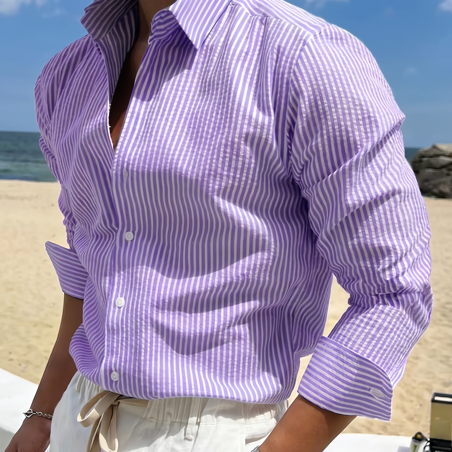 ORMSWELL STRIPED LONG-SLEEVE SHIRT