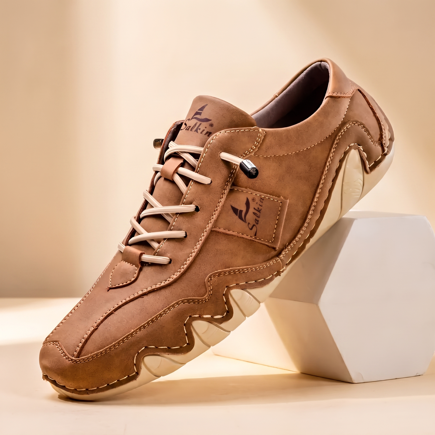 REDBOURNE LEATHER TRAINERS