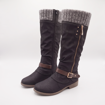 COSY KNIT TOP KNEE HIGH BOOTS