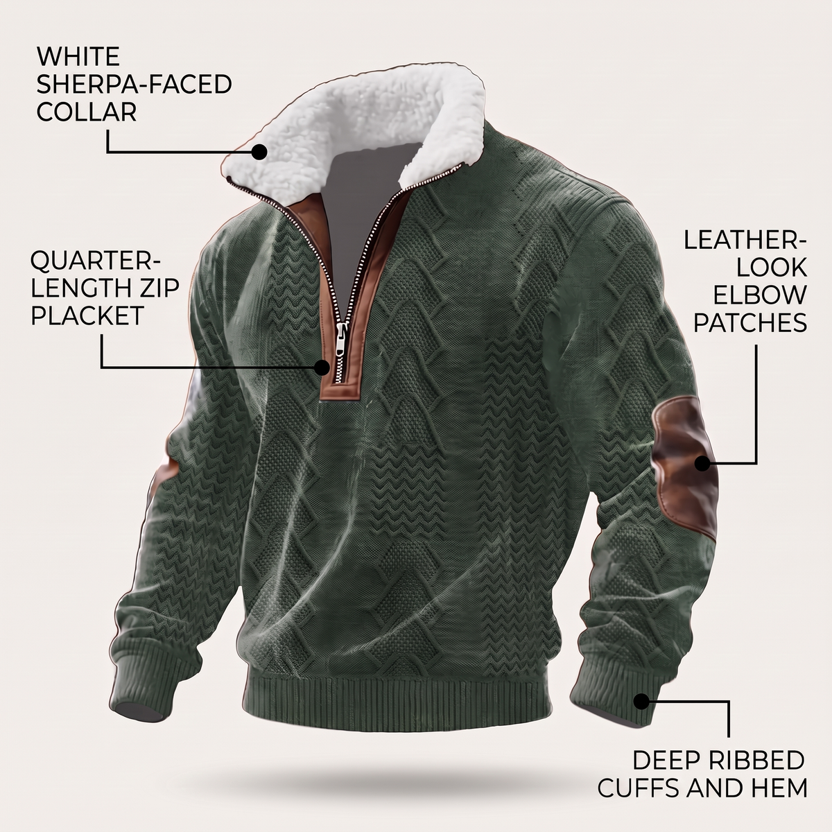 WARM COLLAR FLEECE PULLOVER