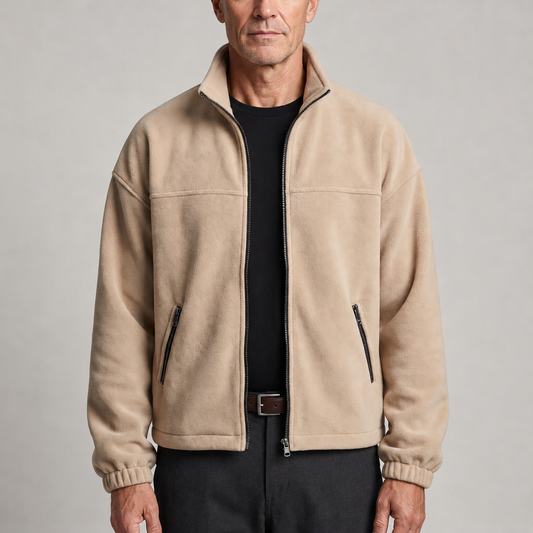 STAND COLLAR FLEECE ZIP JACKET
