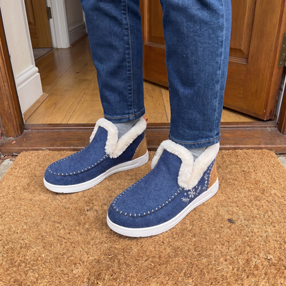 STITCHED WINTER SLIP-ON BOOTS