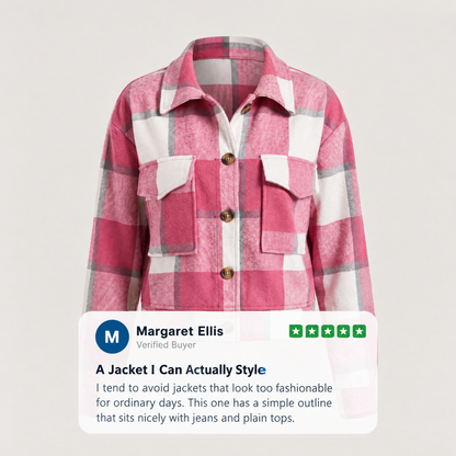 CROPPED CHECK SHIRT JACKET