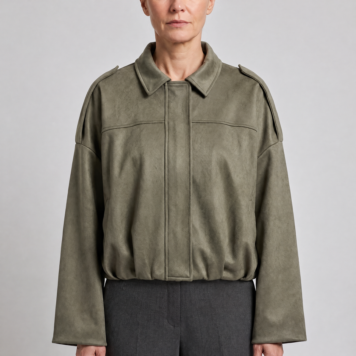 CROPPED BLOUSON SHIRT JACKET