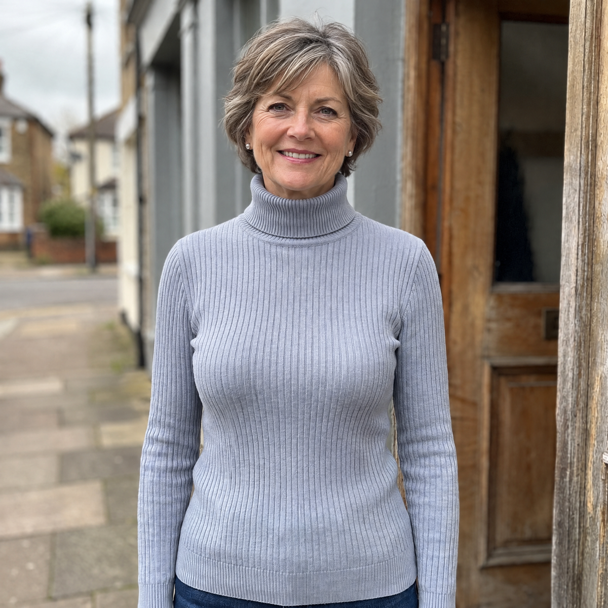 CHECK PANEL KNIT JUMPER