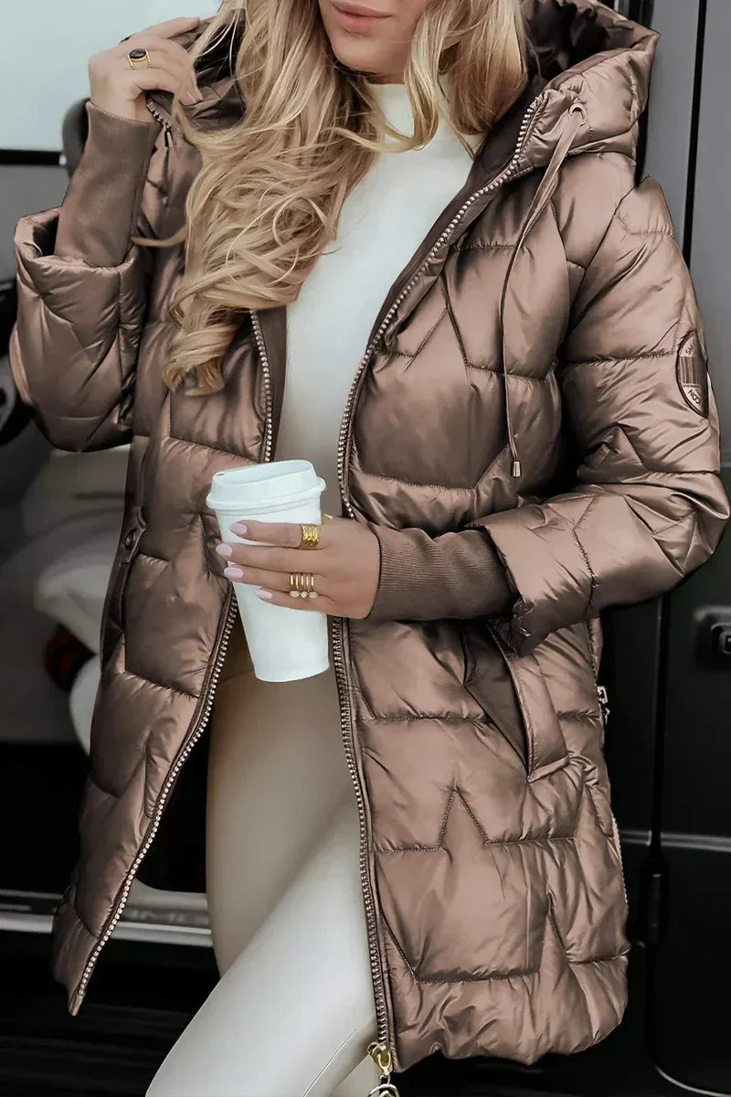 LUXURY WARM HOODED COAT