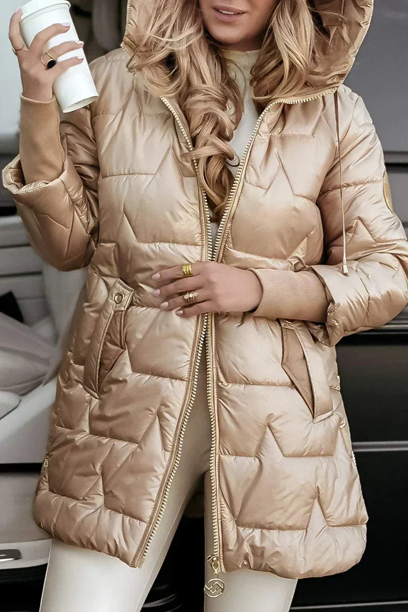 LUXURY WARM HOODED COAT