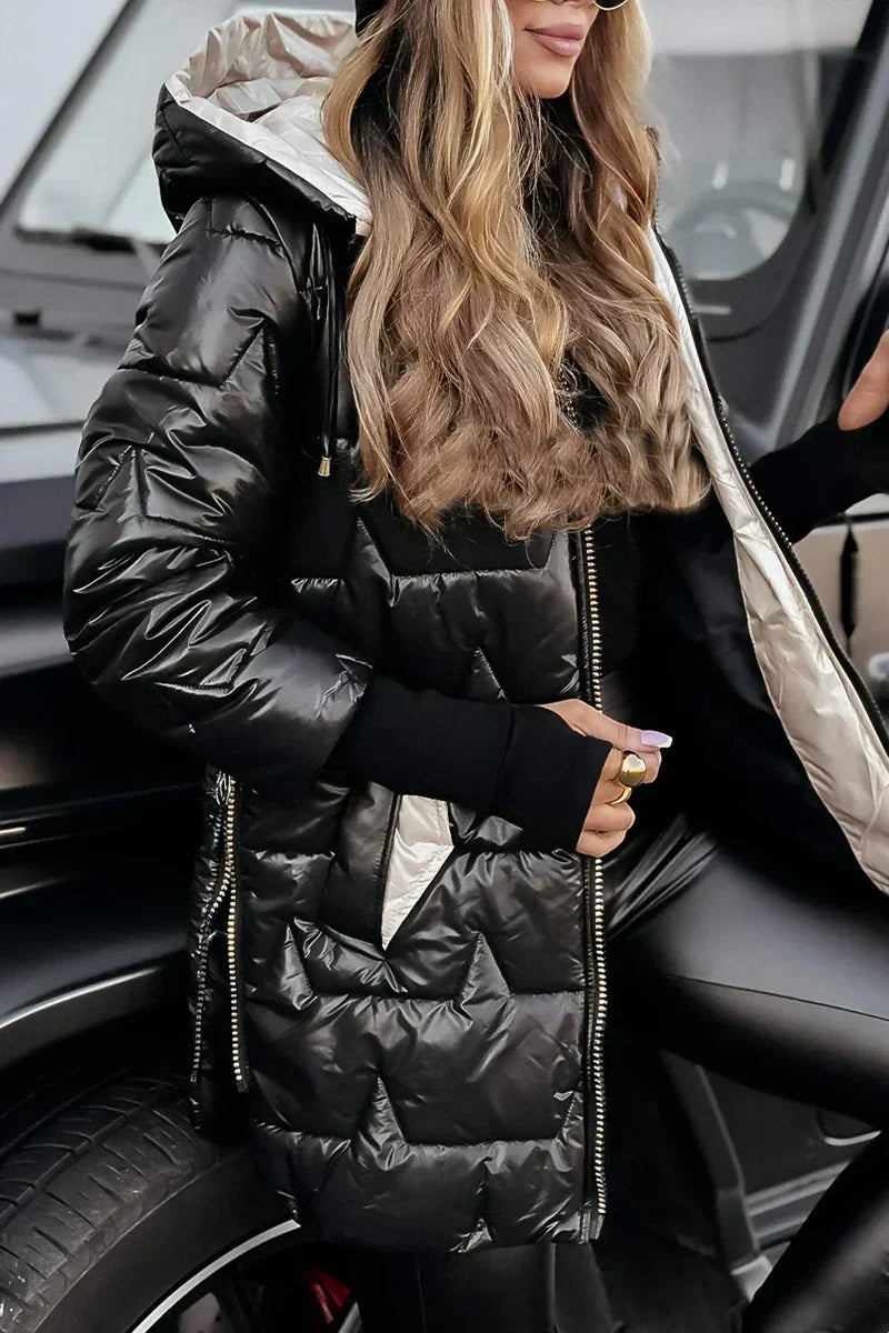 LUXURY WARM HOODED COAT