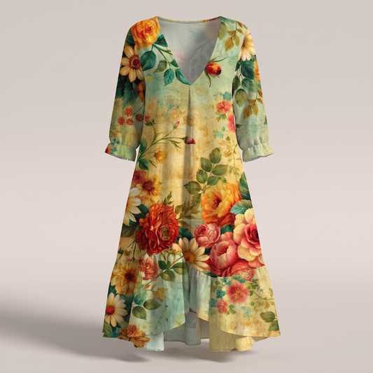 LYSANDRA FLORAL MIDI DRESS