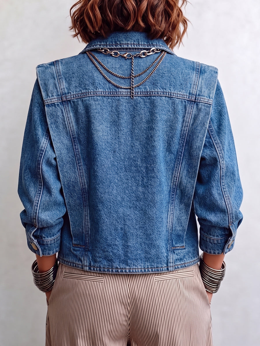 STATEMENT BUTTON DENIM JACKET