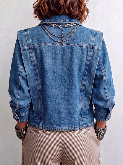 STATEMENT BUTTON DENIM JACKET