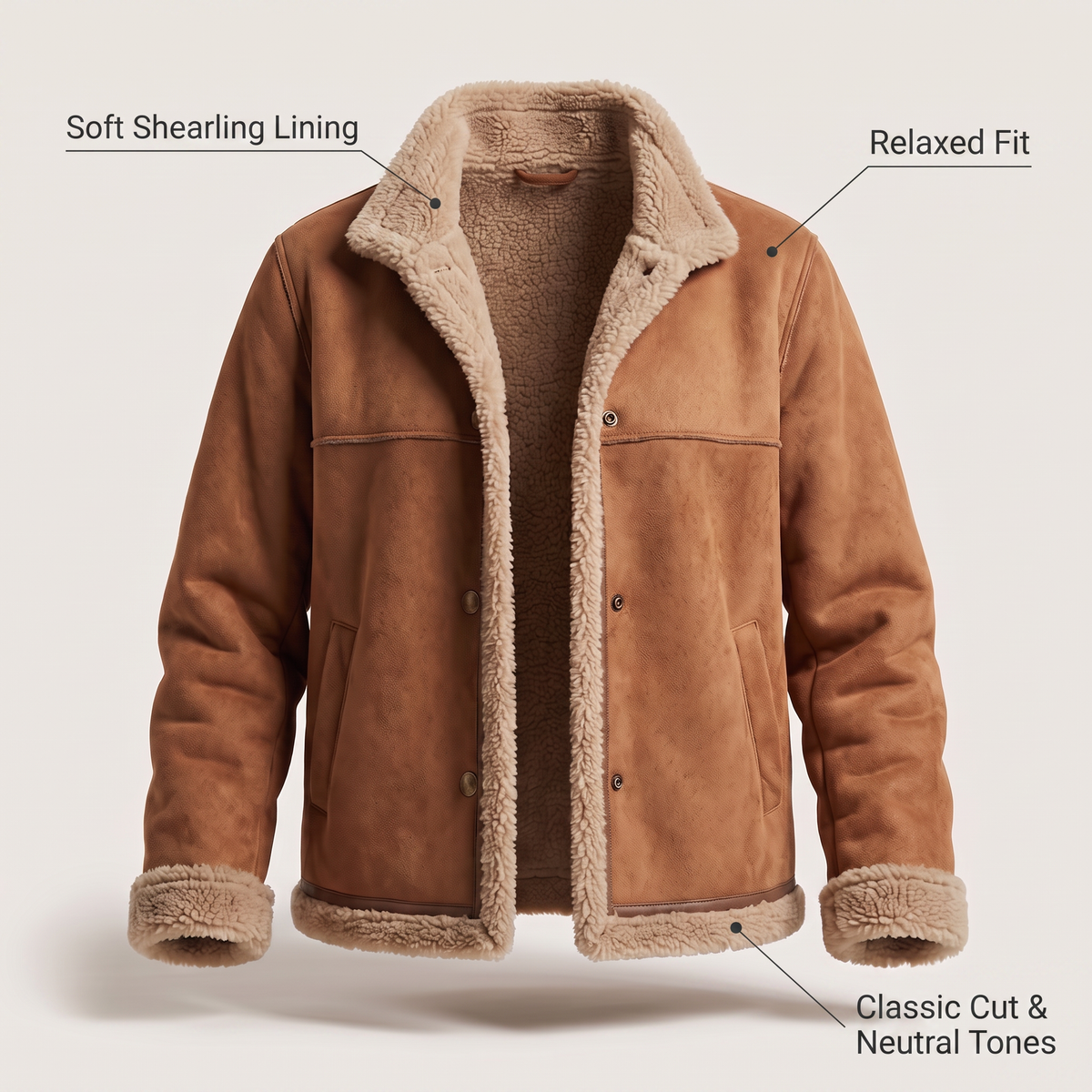 RUBY COSY SHEARLING-LINED JACKET