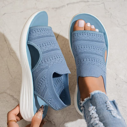 MARLENA BREATHABLE KNIT PLATFORM SANDALS