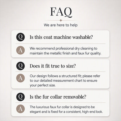 METALLIC FUR COLLAR PUFFER JACKET